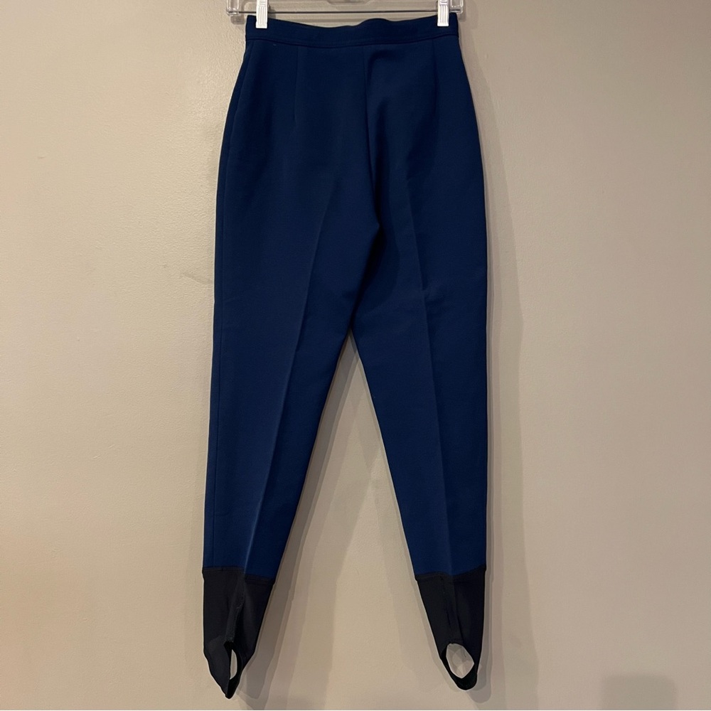 VTG Edelweiss Schoeller Switzerland Snow pants Stirrup 2 Navy Wool Blend Stretch - Picture 5 of 16